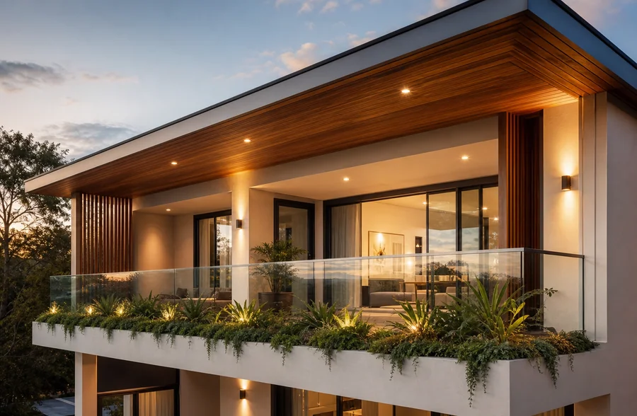 house front balcony design