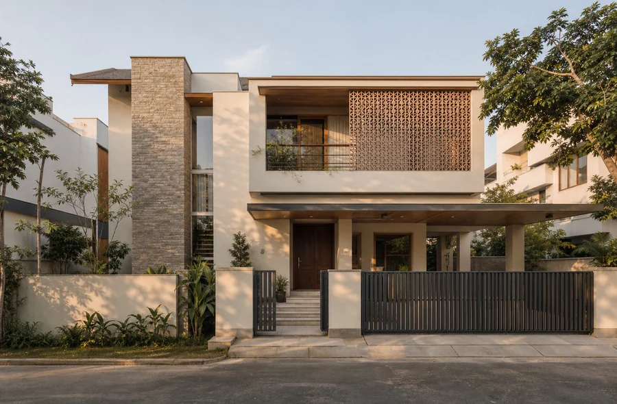 indian house front design