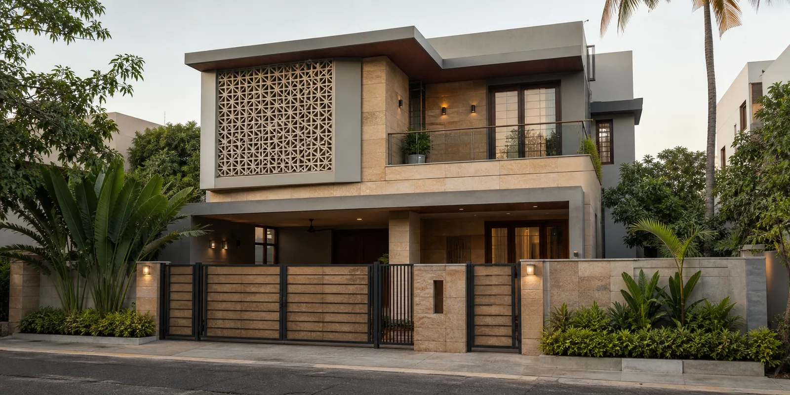indian house front design