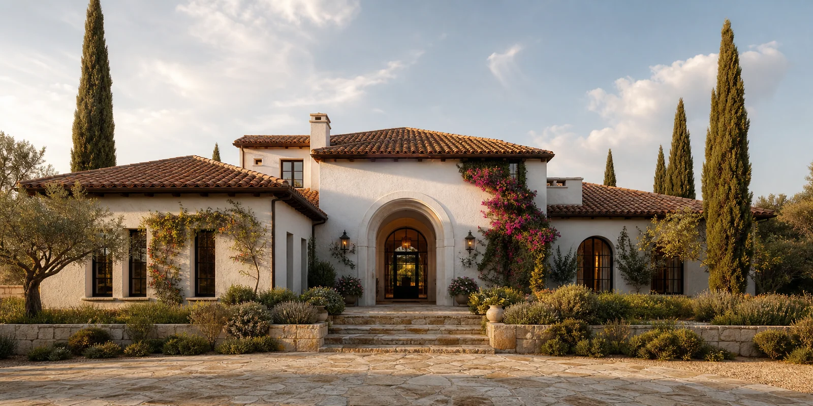 mediterranean house front design