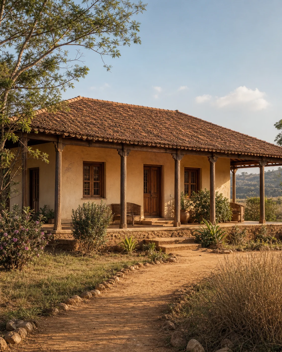 village house front design